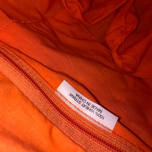 Wheat Straw Orange Bohemian Style Bucket Shoulder Bag - Picture 15 of 16